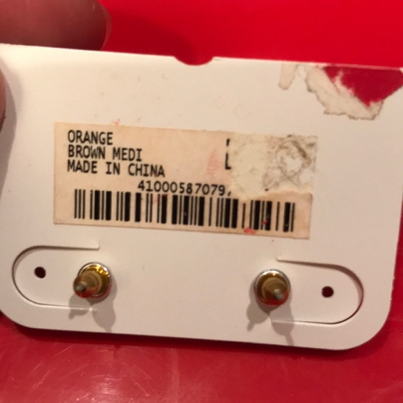 Tortoise leopard print brown black stud flower petal shaped post earrings CUTE - Picture 3 of 4